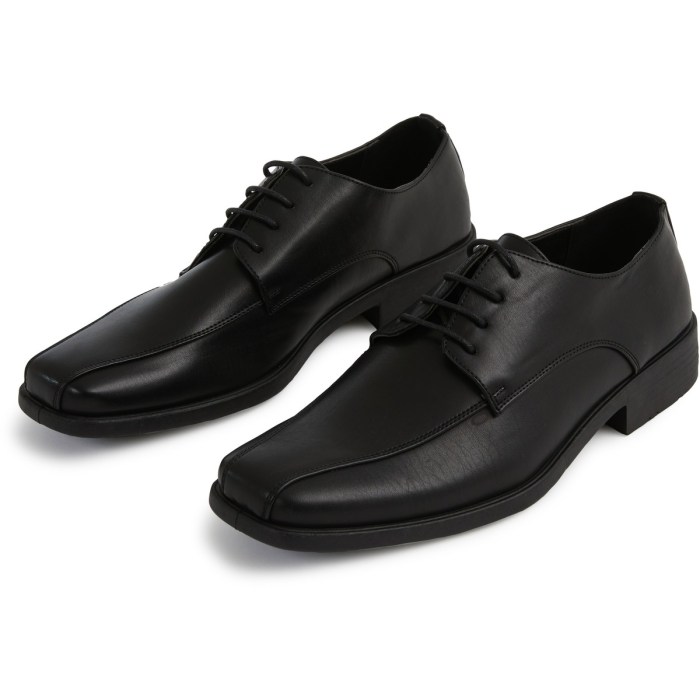 Mens black square toe dress shoes