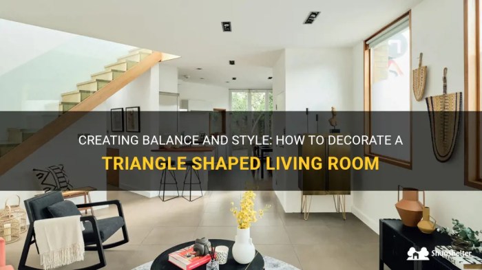 How to decorate triangle shaped living room