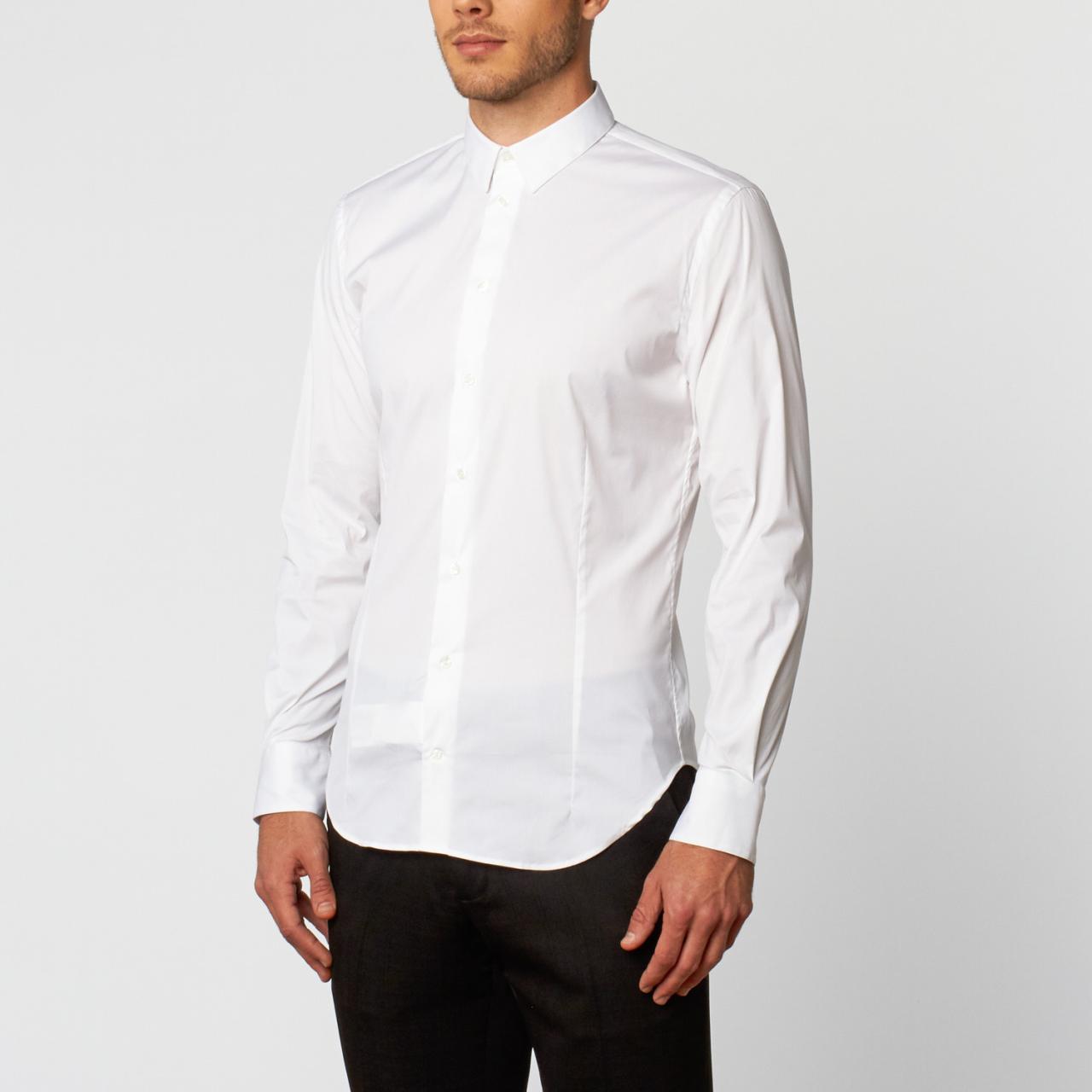 White long sleeve dress shirt mens