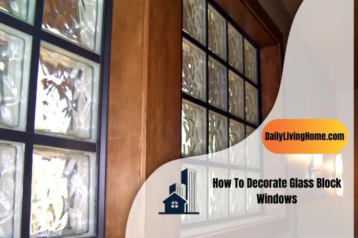 How to decorate glass block window