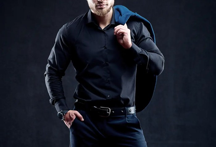 Dress shirts men black