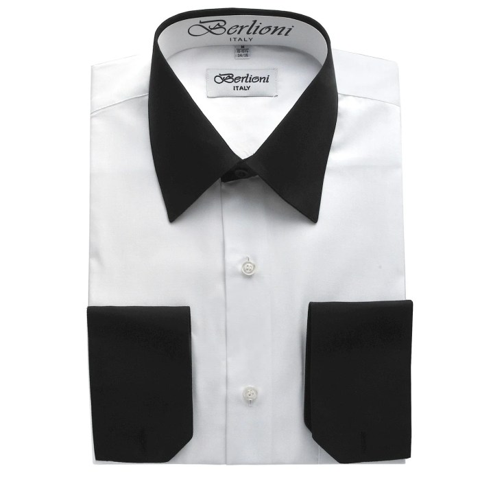 Mens dress shirts white collar and cuffs