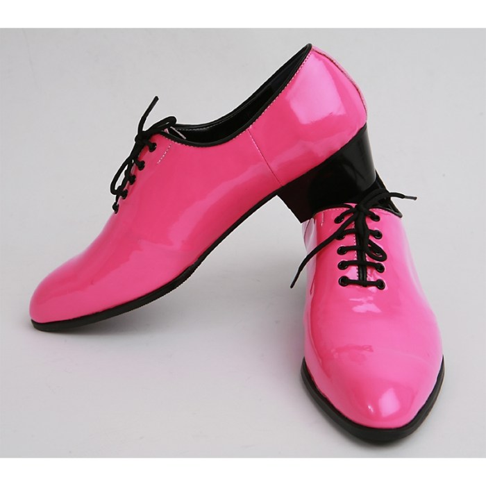 Pink and white men's dress shoes