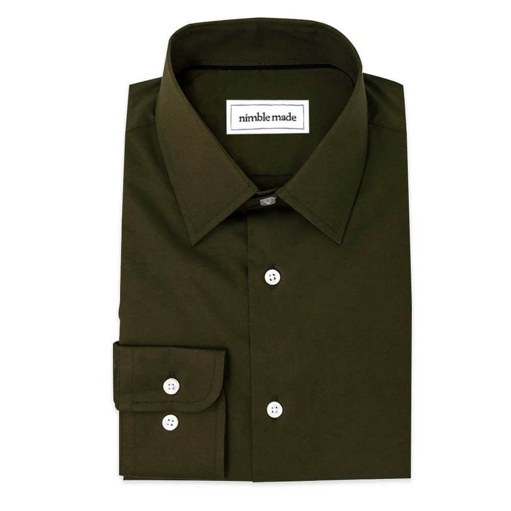 Olive green dress shirt men