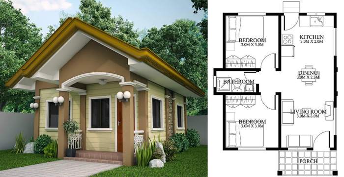 Desain tampak depan rumah minimalis 2 kamar